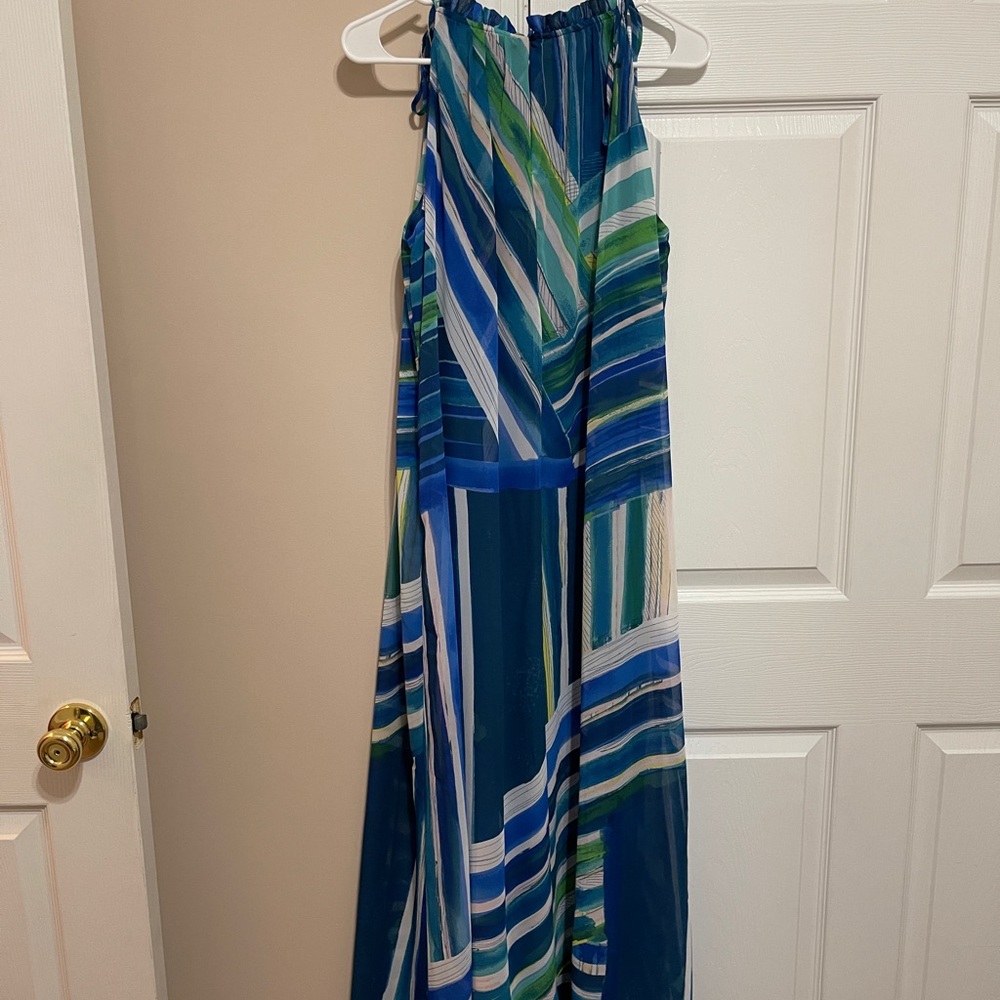Blue and Green London Times Maxi Dress